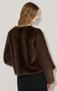 Soia & Kyo- Faux Fur Jacket with Scarf