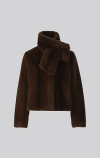 Soia & Kyo- Faux Fur Jacket with Scarf