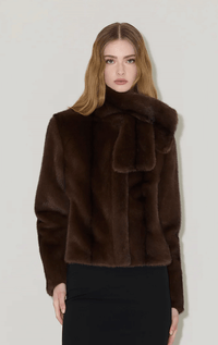 Soia & Kyo- Faux Fur Jacket with Scarf