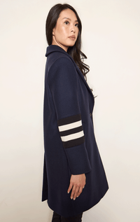 HISO- Two Button Coat with Knit Sleeve