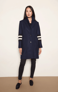HISO- Two Button Coat with Knit Sleeve
