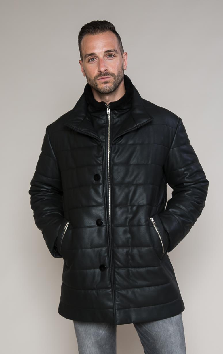 Men's Wadded Leather Jacket - Barrington's