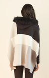 Colour Blocked Hooded Poncho