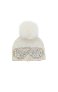 Ski Goggle Hat with Crystal Detail