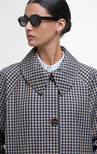 Barbour- Nadine Checked Showerproof Car Coat