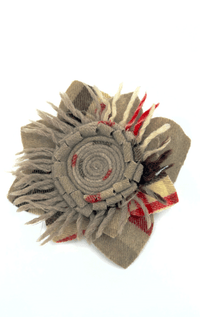Handmade Recycled Fabric Brooch with Embelishments