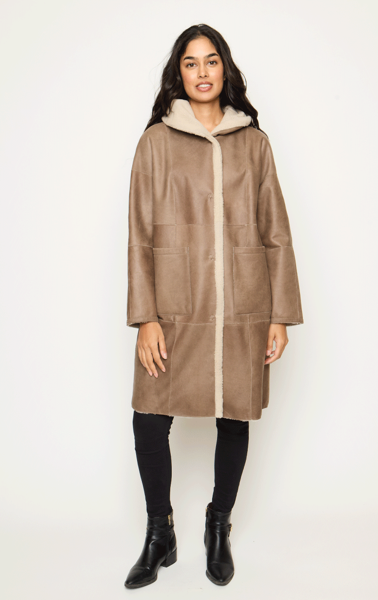 Werner Christ- Reversible Shearling with Hood - Barrington's