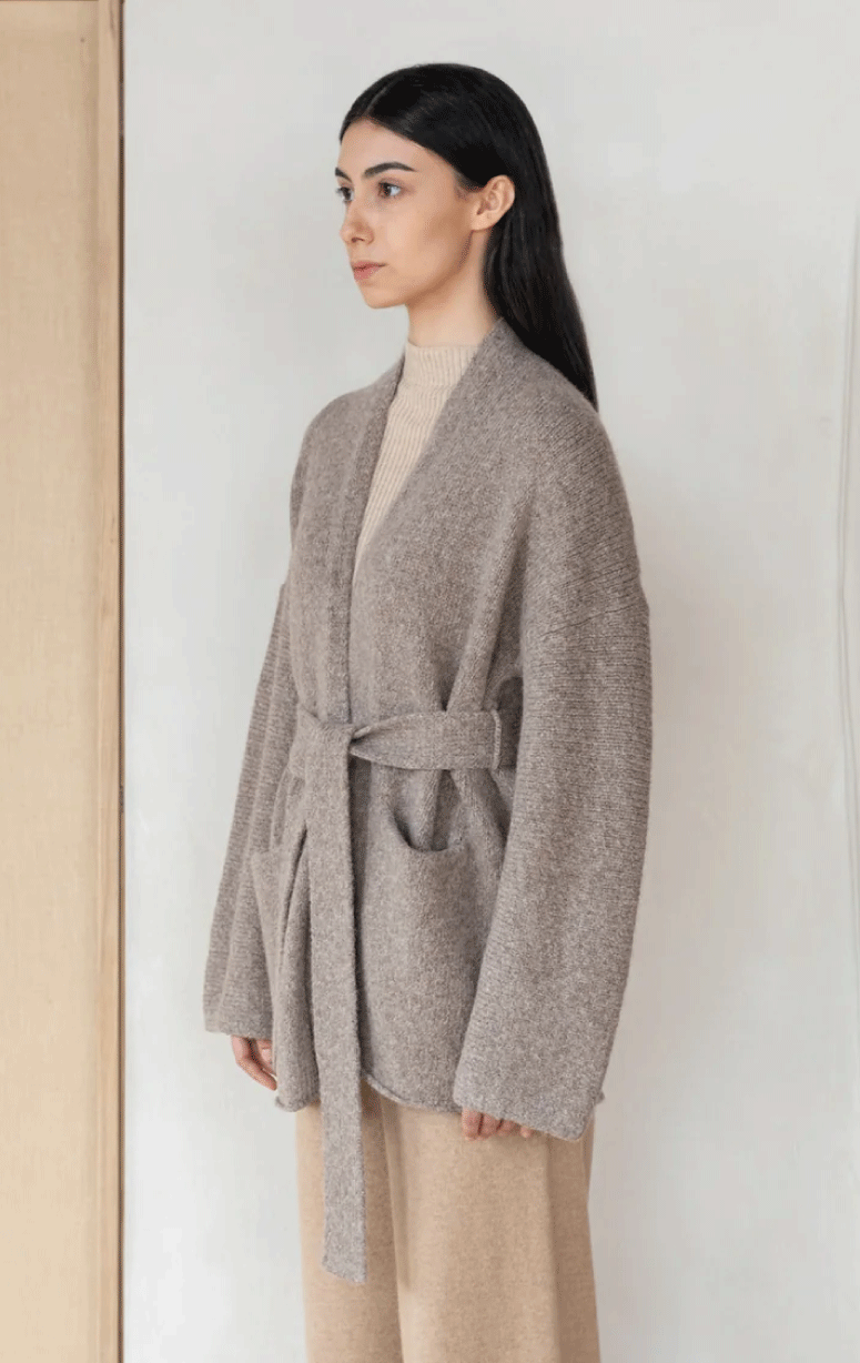 Alpaca Cardigan with Belt