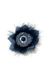 Handmade Recycled Fabric Brooch with Embellishments - Barrington's