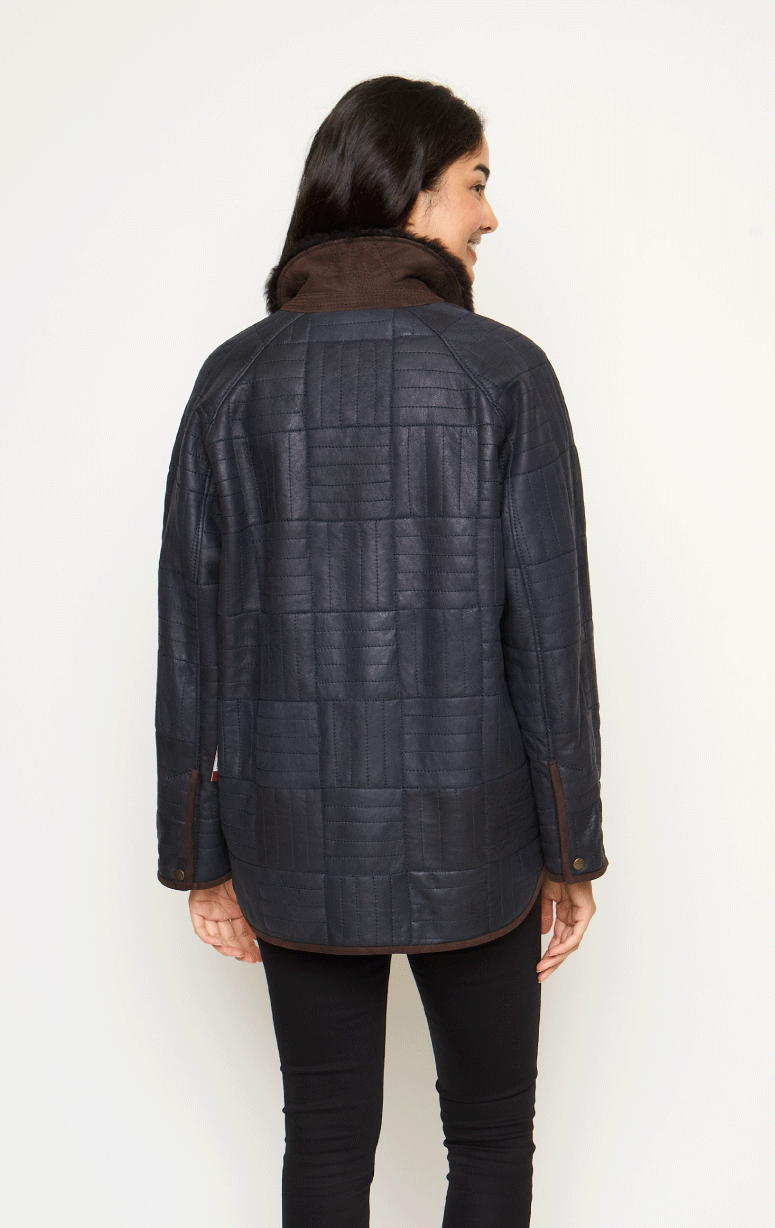 Quilt Design Shearling Jacket