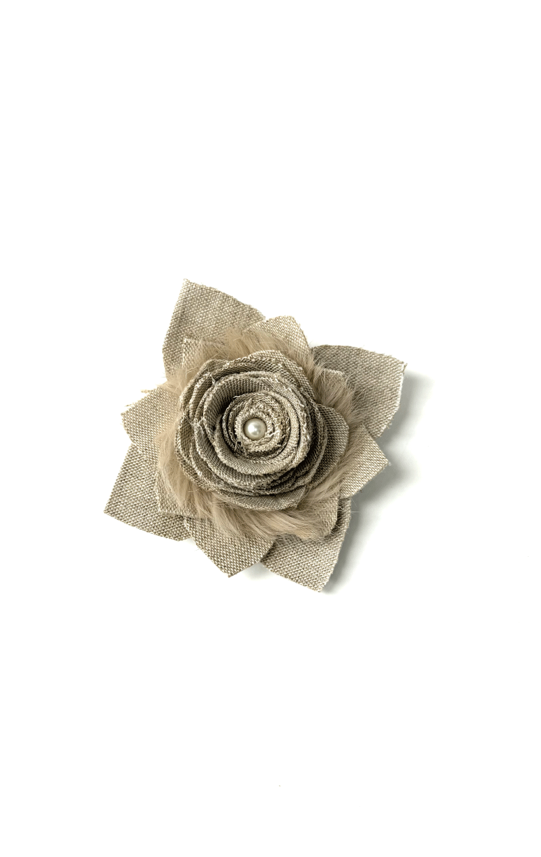 Handmade Recycled Fabric Brooch with Embellishments - Barrington's