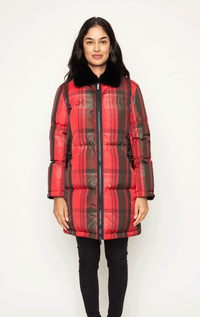 Be Florence- 7/8s Tartan Down Coat