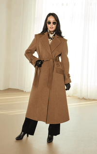 HISO- Belted Trench with Leather Details