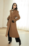 HISO- Belted Trench with Leather Details
