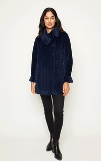Tardia- 3/4 Suri Alpaca Jacket in Grid Pattern - Barrington's