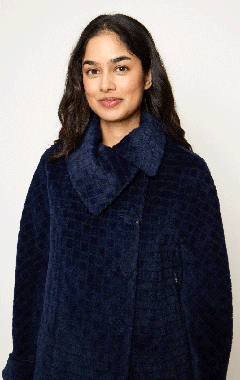 Tardia- 3/4 Suri Alpaca Jacket in Grid Pattern - Barrington's