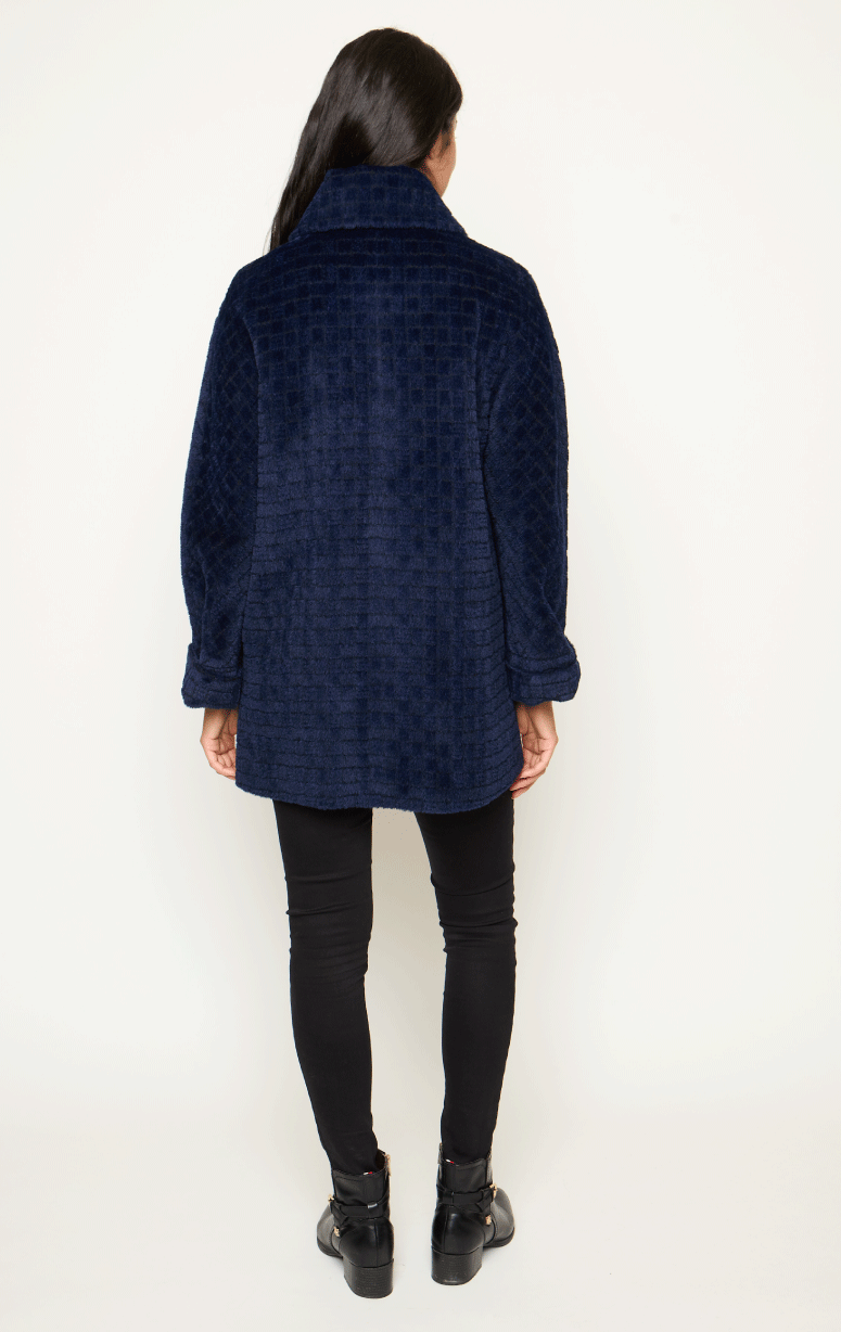 Tardia- 3/4 Suri Alpaca Jacket in Grid Pattern - Barrington's