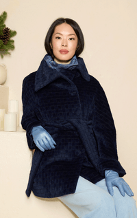 Tardia- 3/4 Suri Alpaca Jacket in Grid Pattern