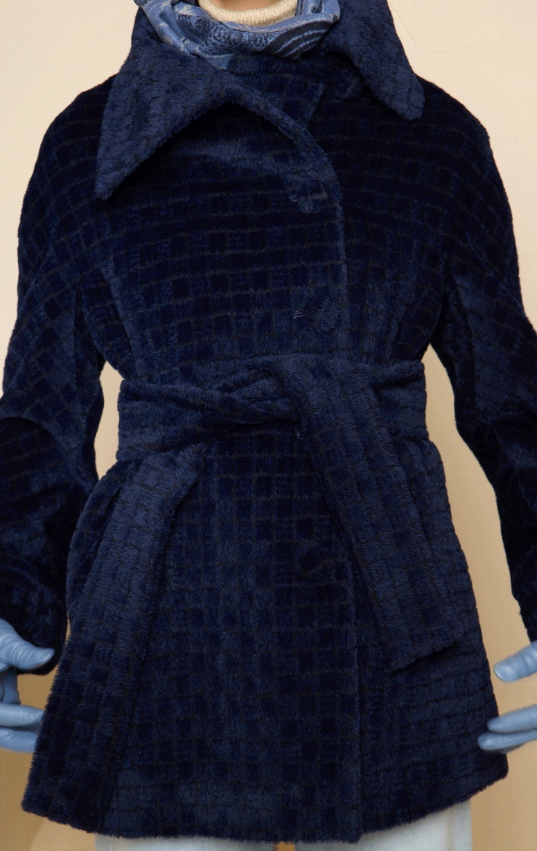 Tardia- 3/4 Suri Alpaca Jacket in Grid Pattern