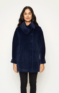 Tardia- 3/4 Suri Alpaca Jacket in Grid Pattern - Barrington's