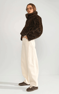 Numph- Faux Fur Lepoard Jacket