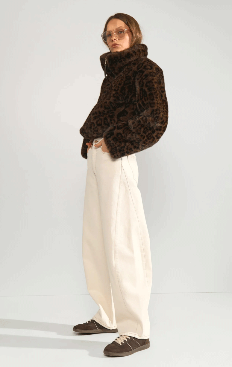 Numph- Faux Fur Lepoard Jacket