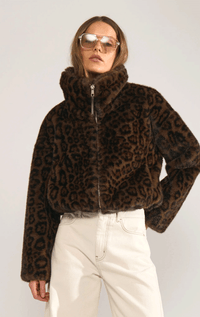 Numph- Faux Fur Lepoard Jacket