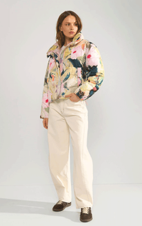 Numph- Abstract Print Puffer Jacket