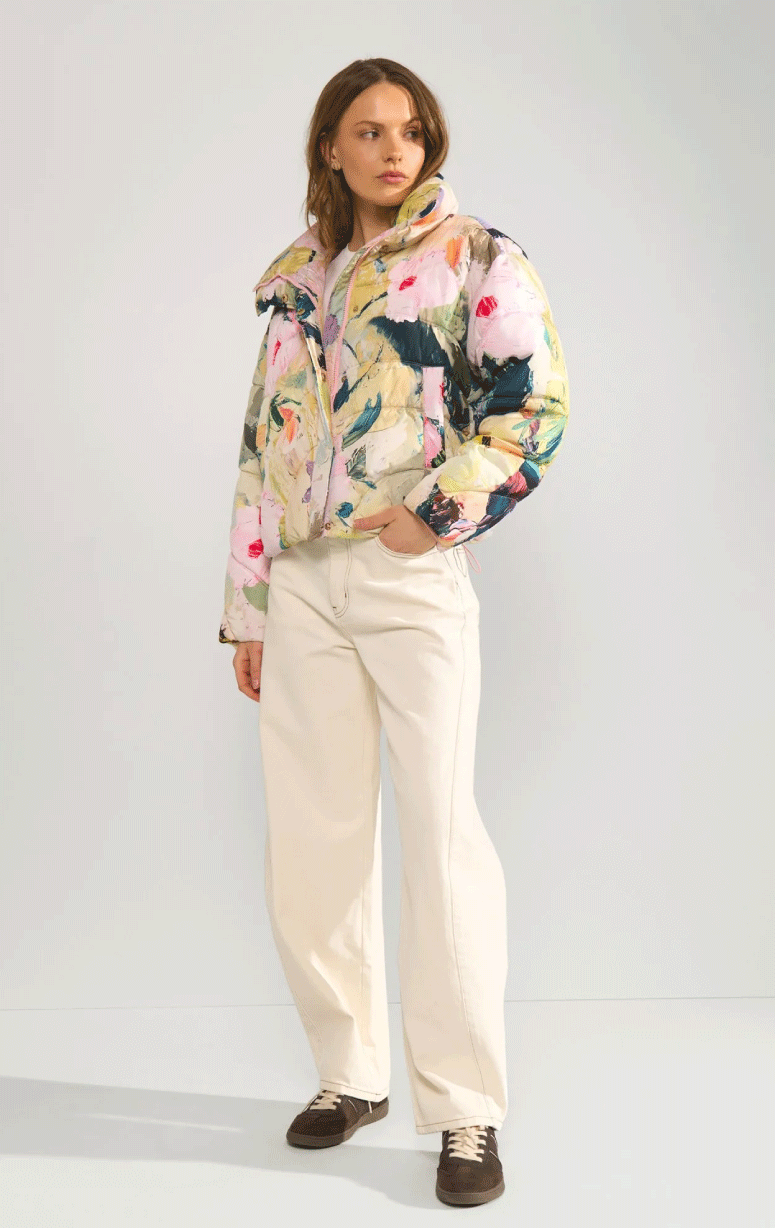 Numph- Abstract Print Puffer Jacket