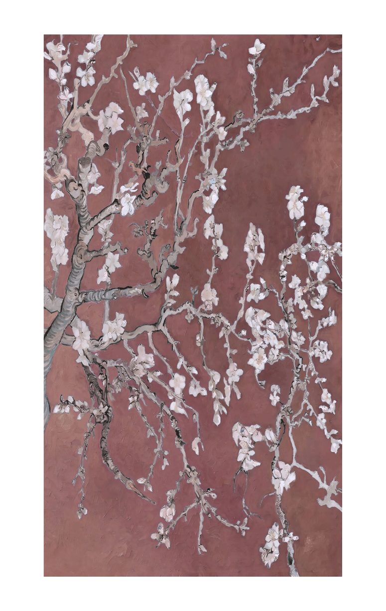 Gaynor- Superfine Wool Cherry Blossom Scarf