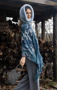 Gaynor- Superfine Wool Cherry Blossom Scarf
