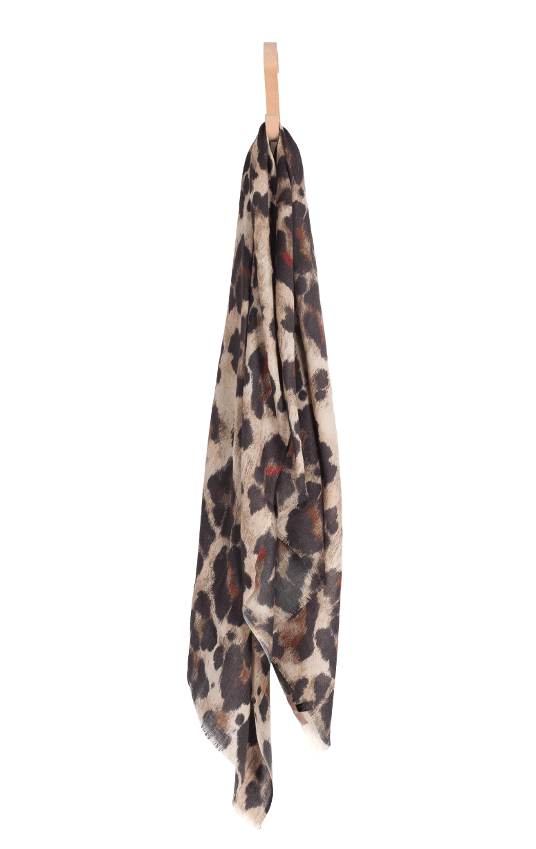 Gaynor- Wool & Silk Animal Print Scarf