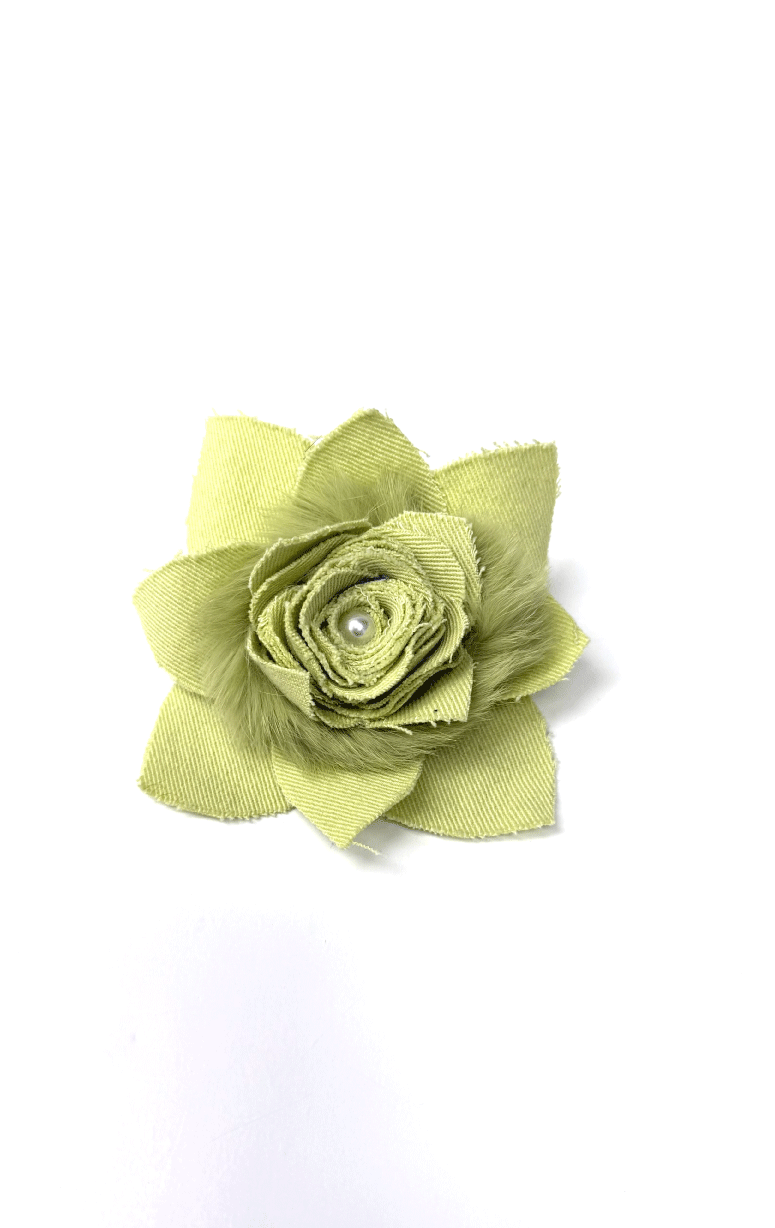 Handmade Recycled Fabric Brooch with Embellishments - Barrington's