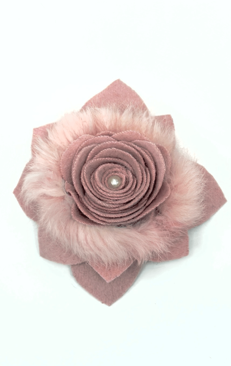 Handmade Recycled Fabric Brooch with Embelishments