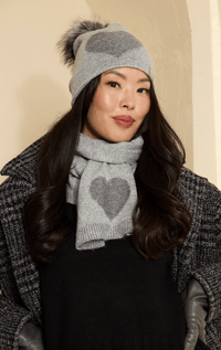 Cashmere and Wool Hat with Heart
