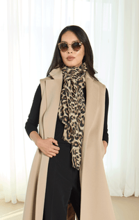 Gaynor- Wool & Silk Animal Print Scarf
