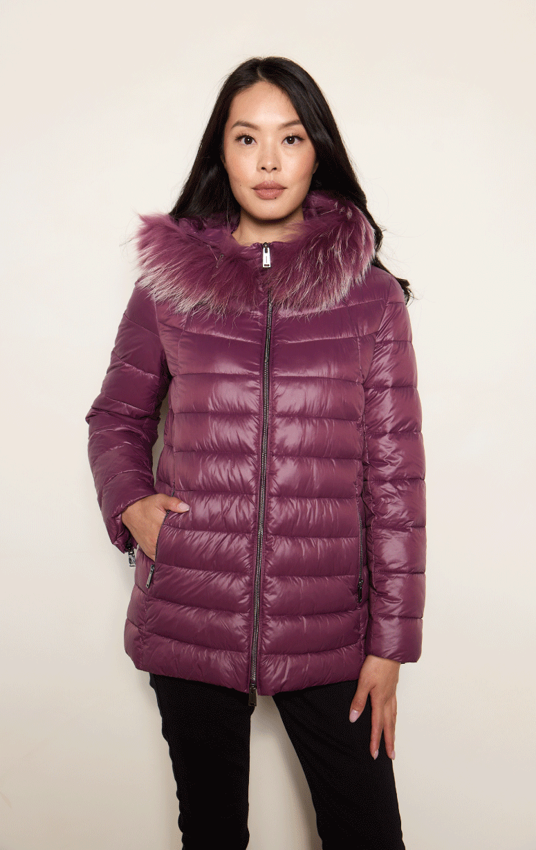 Nitia- Down Filled Fox Trim Jacket - Barrington's