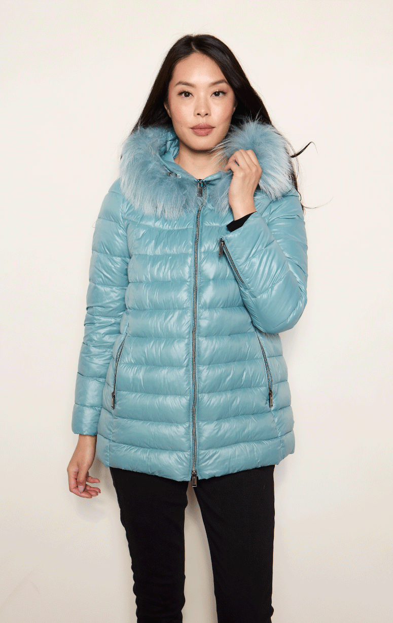 Nitia- Down Filled Fox Trim Jacket - Barrington's
