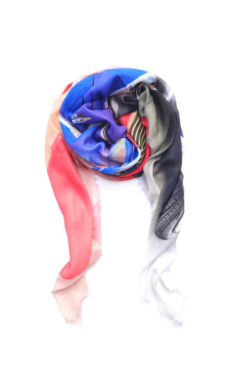 Lolili- Modal & Cashmere Scarf Purple Car - Barrington's