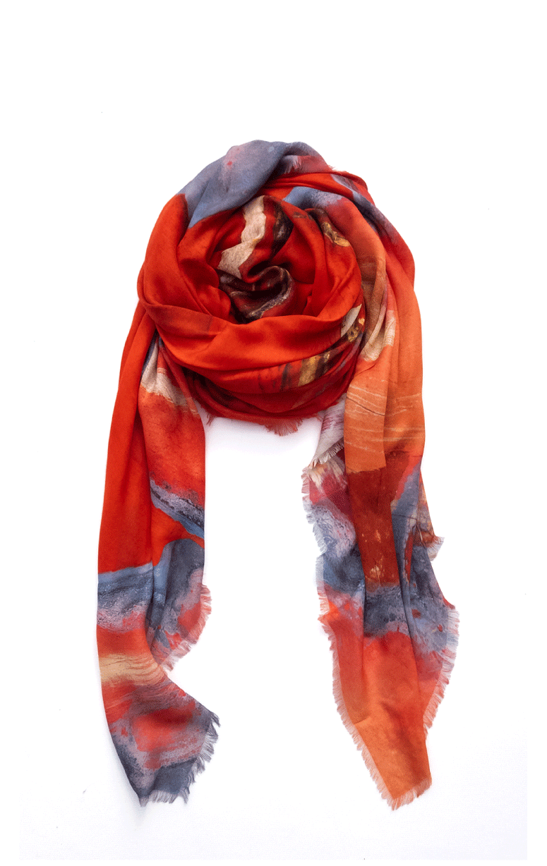 Lolili- Modal & Cashmere Scarf Riotous Red - Barrington's