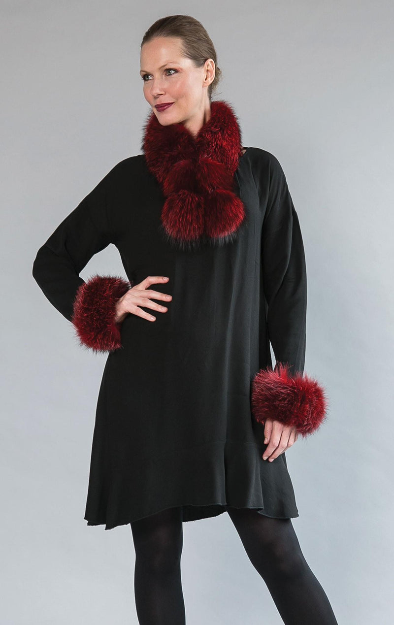 Fox collar with pom poms - Barrington's