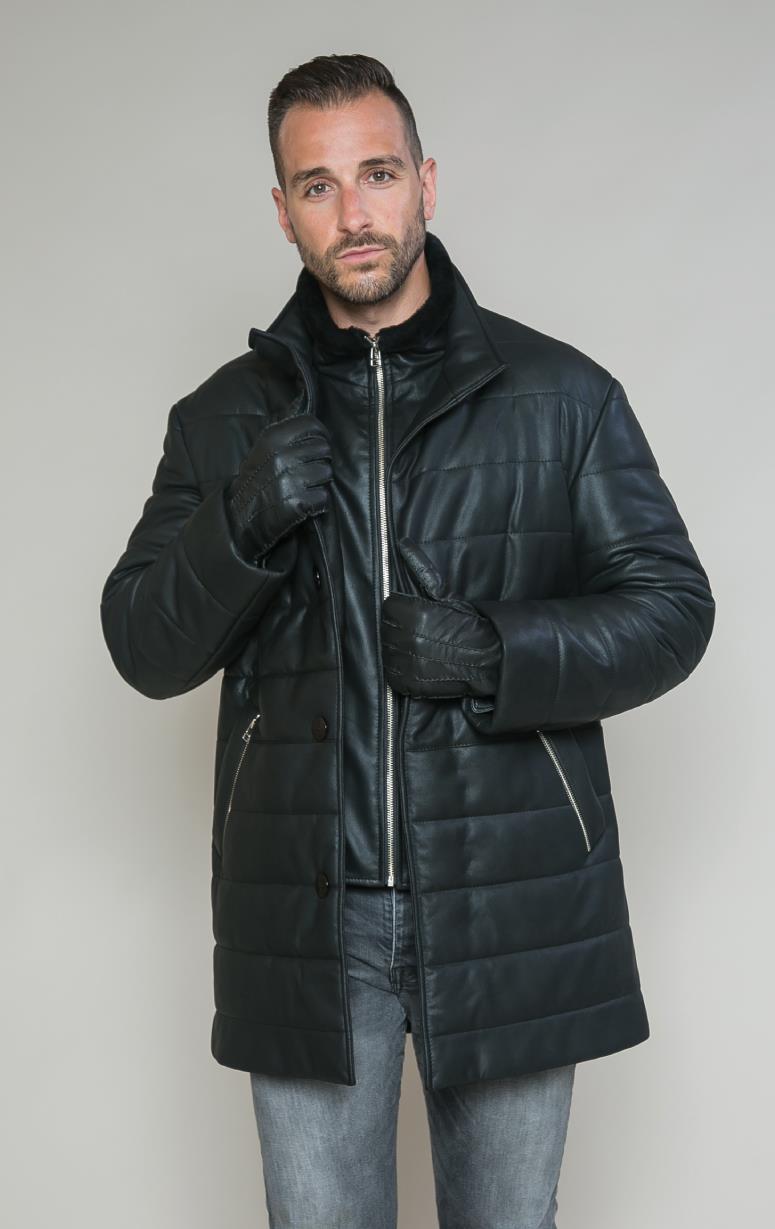 Men's Wadded Leather Jacket - Barrington's