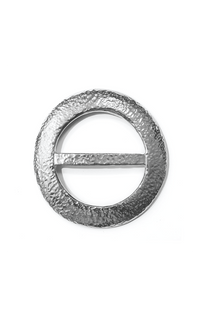 Lolili Scarf Buckle Pewter - Hammered - Barrington's