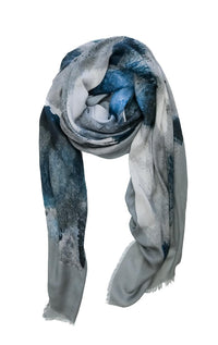 Modal & Cashmere Scarf- Steely Blue - Barrington's