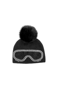 Ski Goggle Hat with Crystal Detail