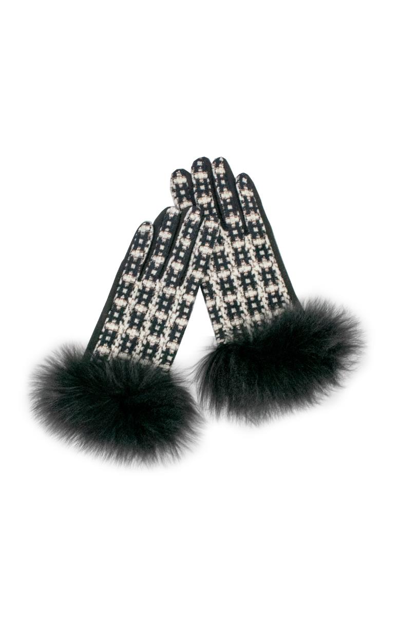 Two Tone Tweed Style Gloves - Barrington's