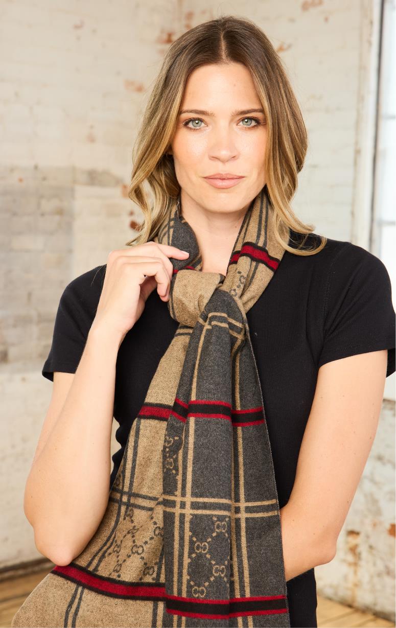 Plaid Chainlink Scarf - Barrington's