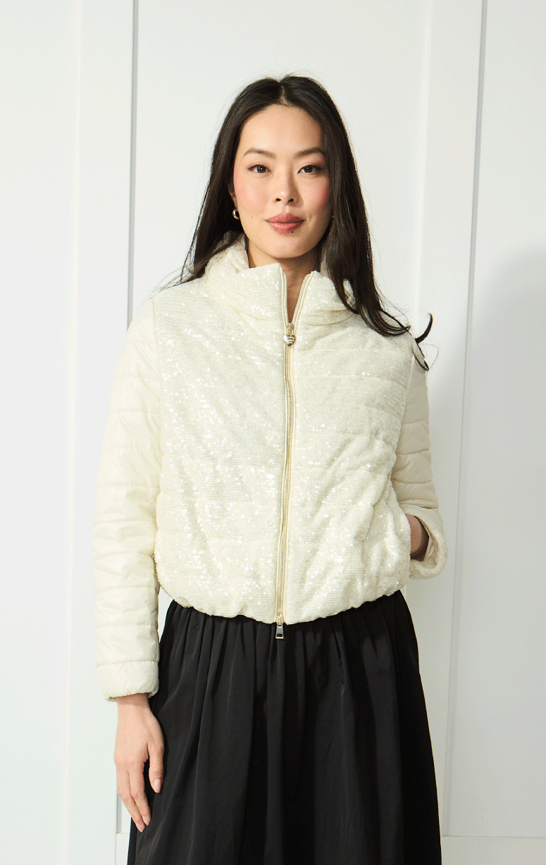 Martylo- Sequin Bomber Jacket