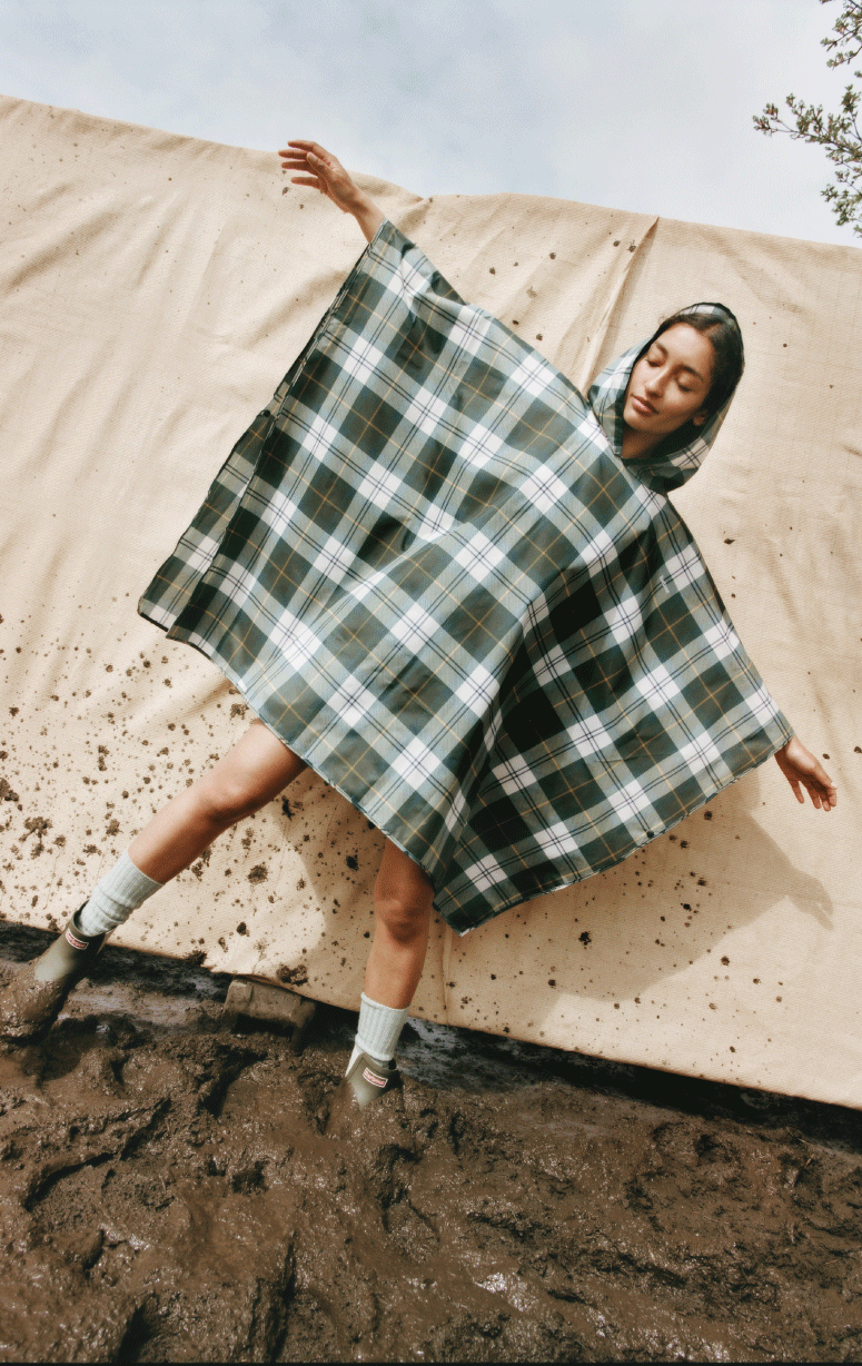 Barbour - Tartan Showerproof Packable Poncho - Barrington's