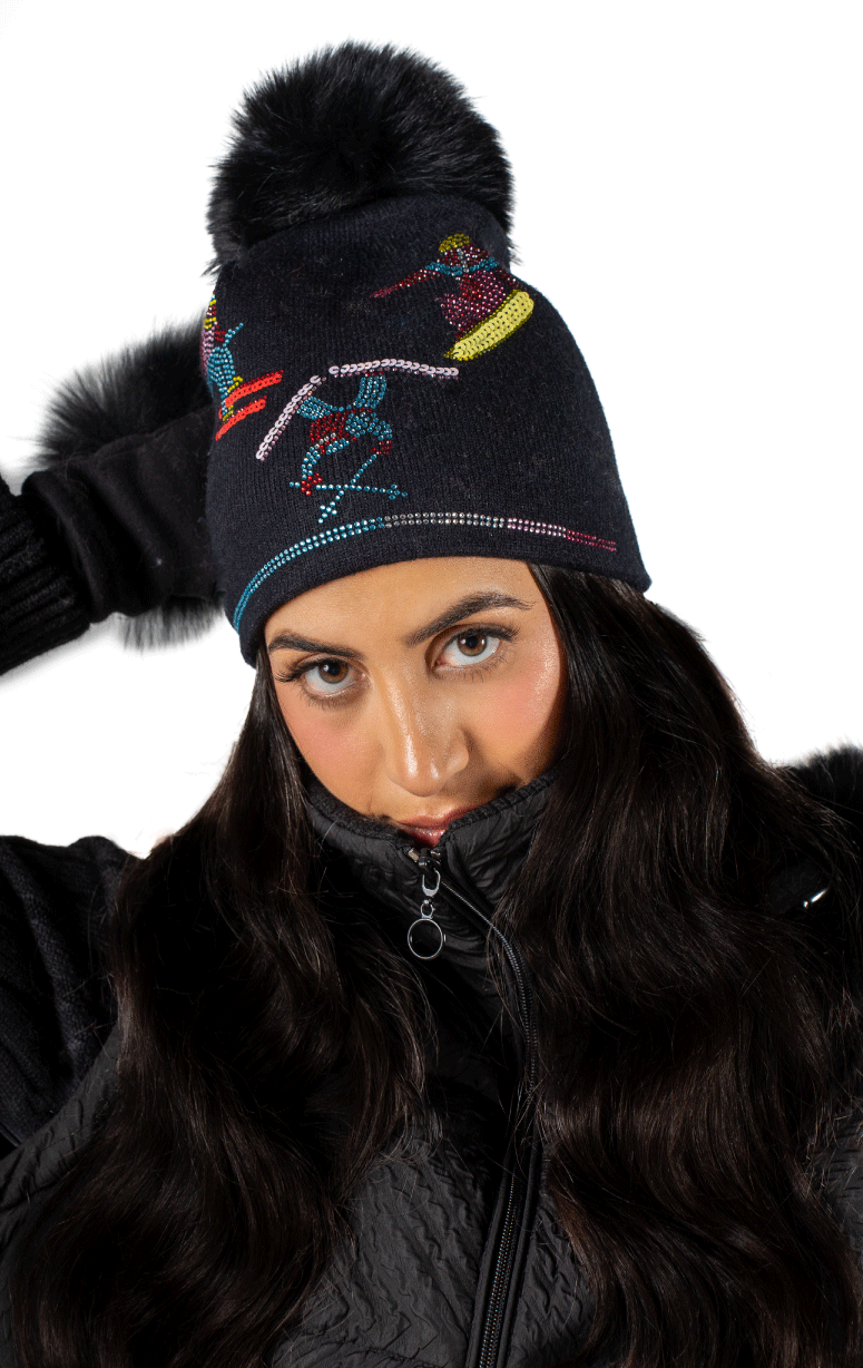 Hat with Sequin Skiiers